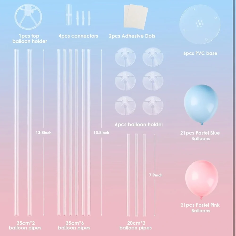 6 Sets Balloon Stand Kits with Base for Table Centerpieces Gender Reveal Party